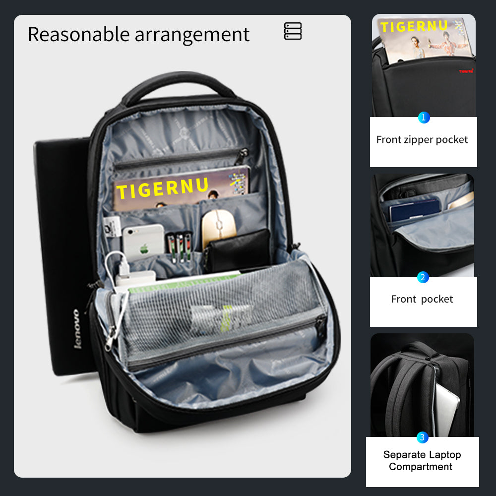 The capacity display of the black backpack model T-B3319