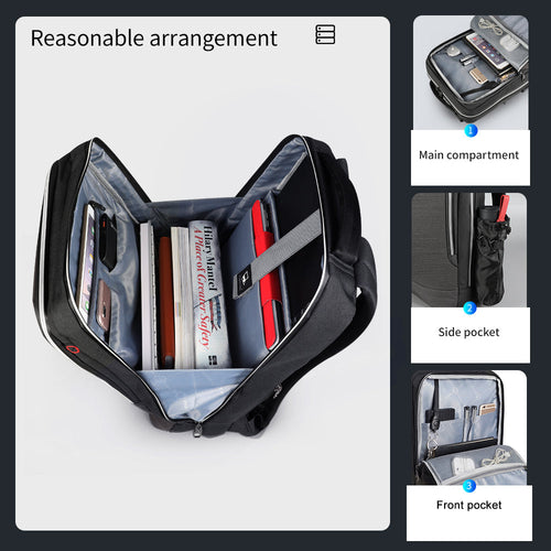 The capacity display of the black backpack model T-B3331A