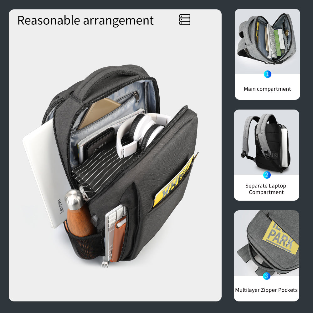 The capacity display of the black backpack model T-B3516