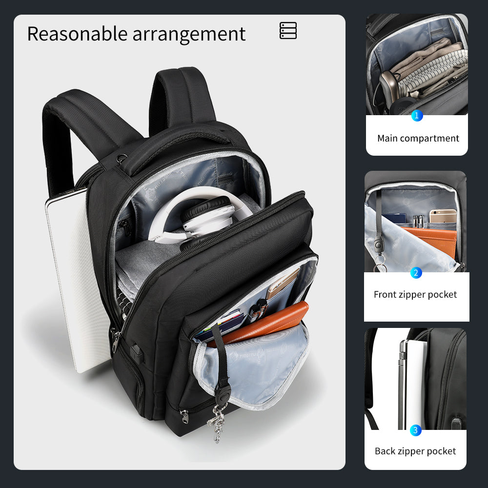 The capacity display of the black backpack model T-B3585