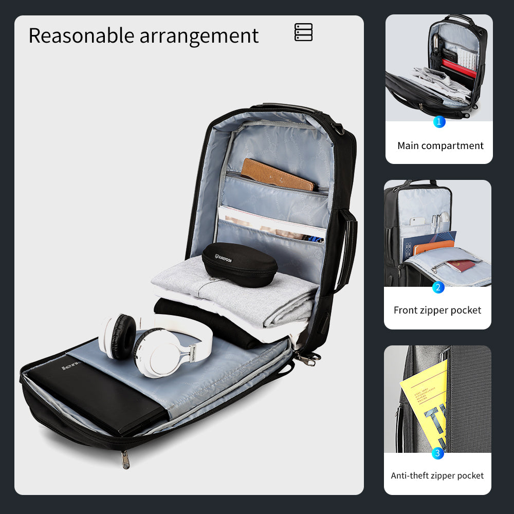 The capacity display of the black backpack model T-B3639