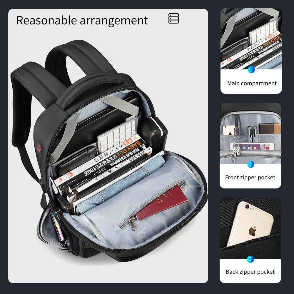 The capacity display of the black backpack model T-B3668