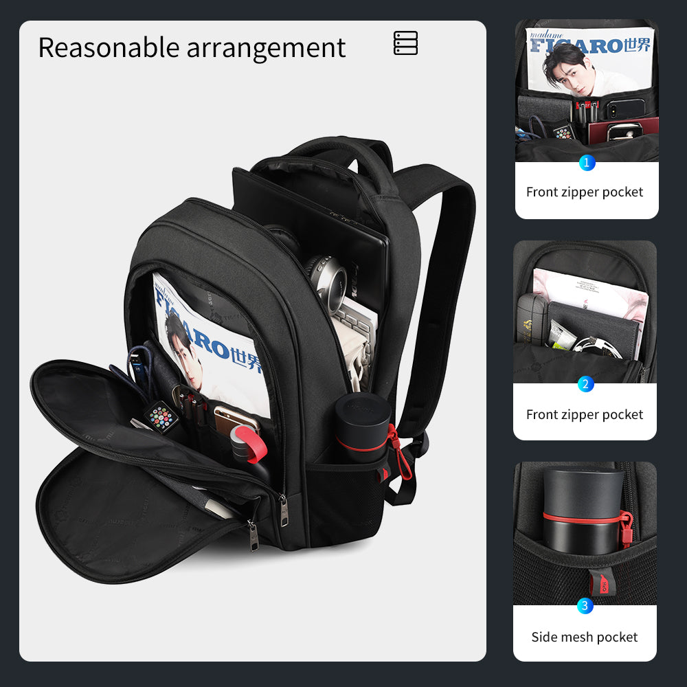 The capacity display of the black backpack model T-B3893