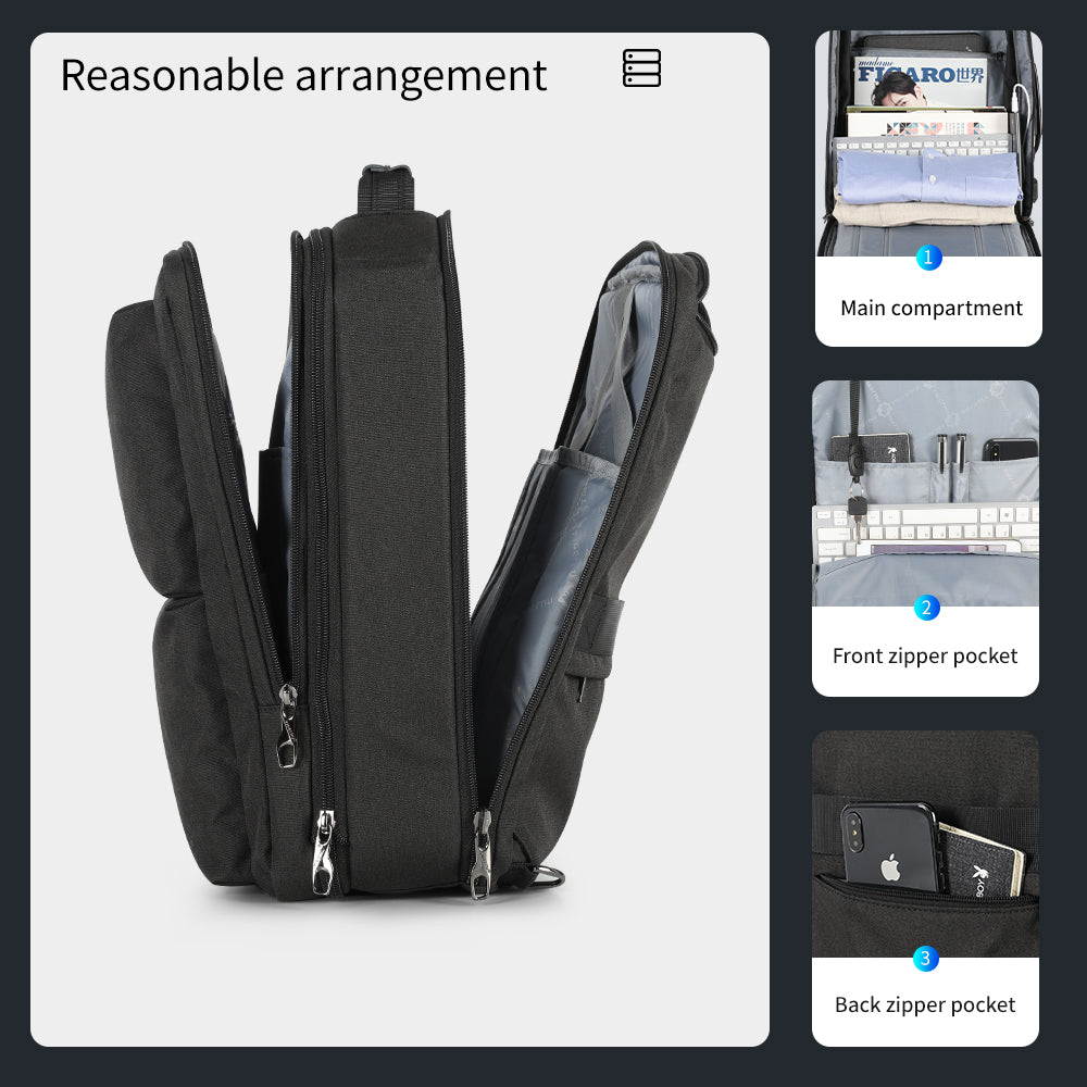 The capacity display of the black backpack model T-B3898