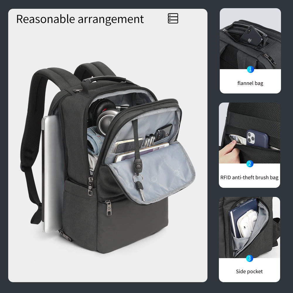 The capacity display of the black backpack model T-B3905