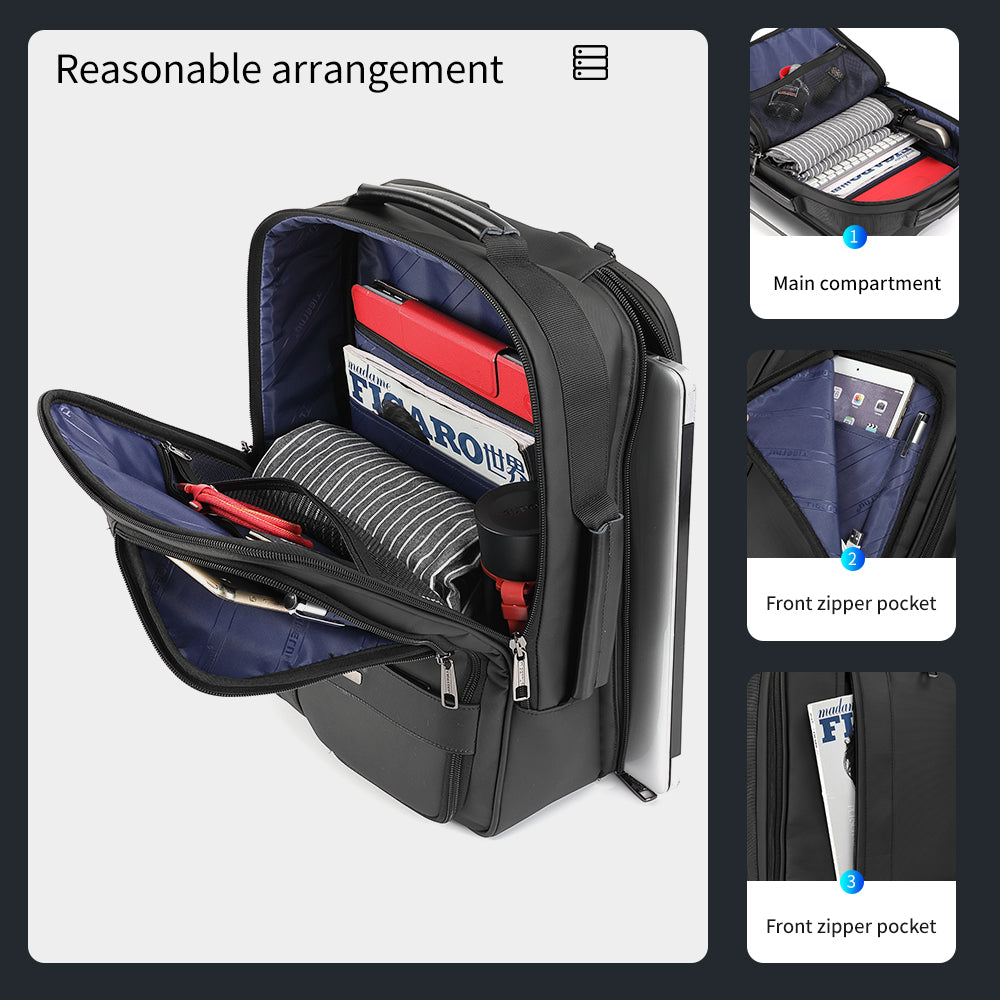 The capacity display of the black backpack model T-B3920