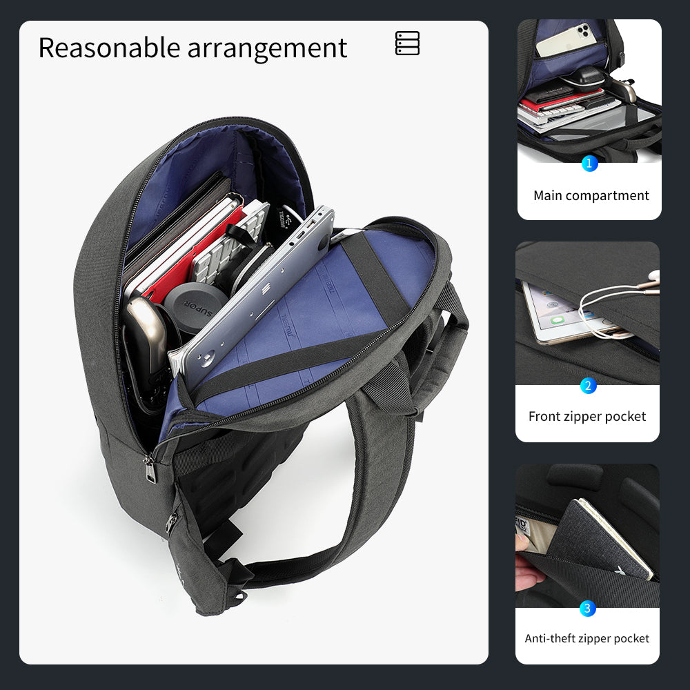 The capacity display of the black backpack model T-B3928