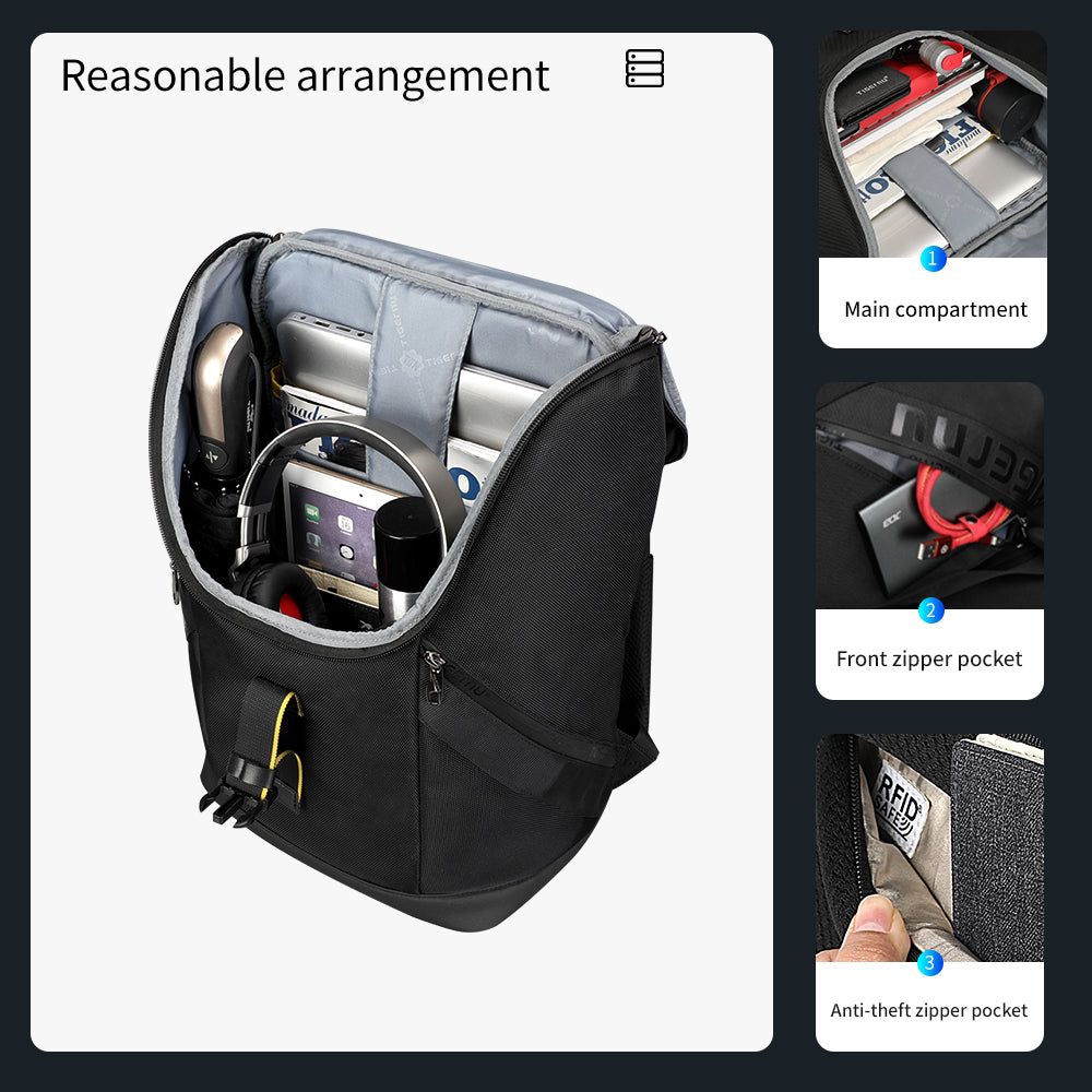 The capacity display of the black backpack model T-B3962