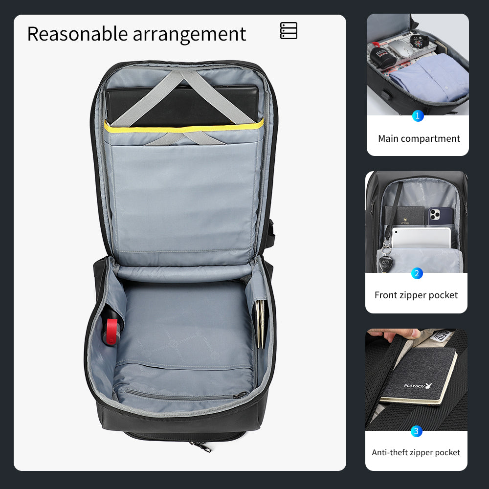 The capacity display of the black backpack model T-B3966