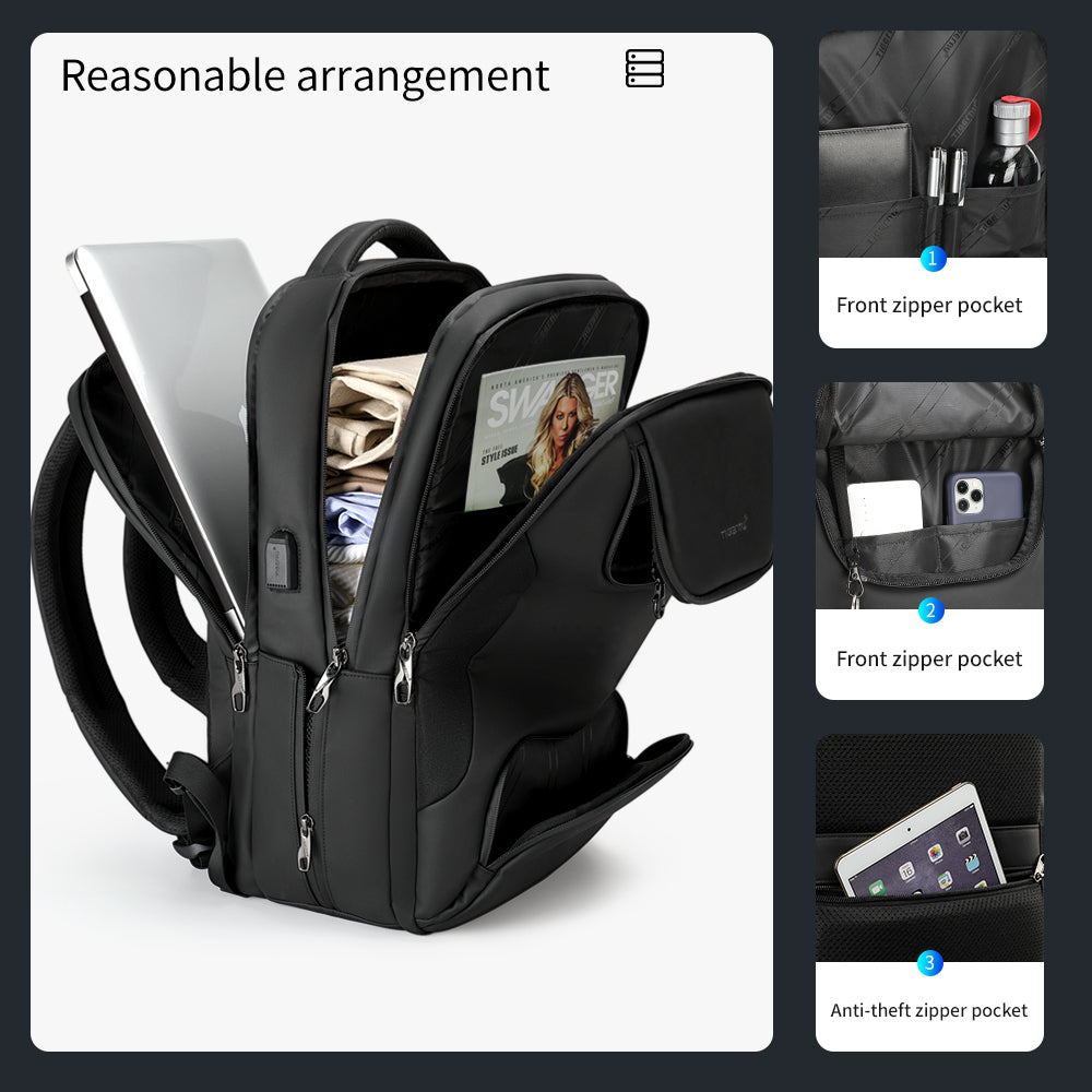 The capacity display of the black backpack model T-B3976