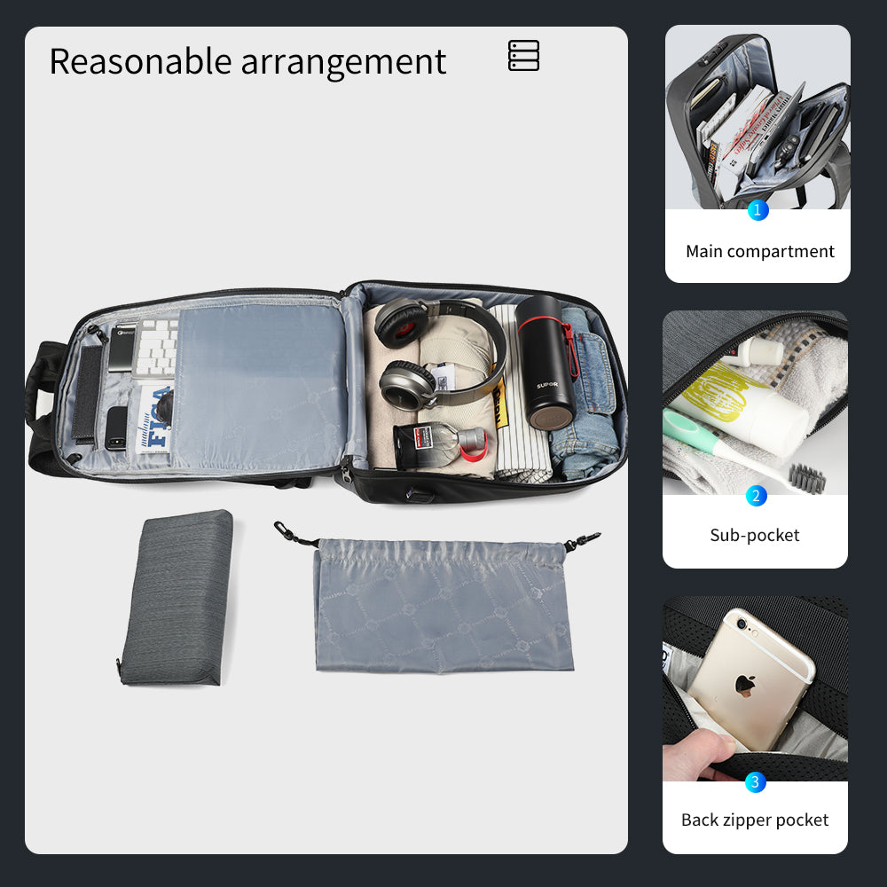 The capacity display of the brown backpack model T-B3669