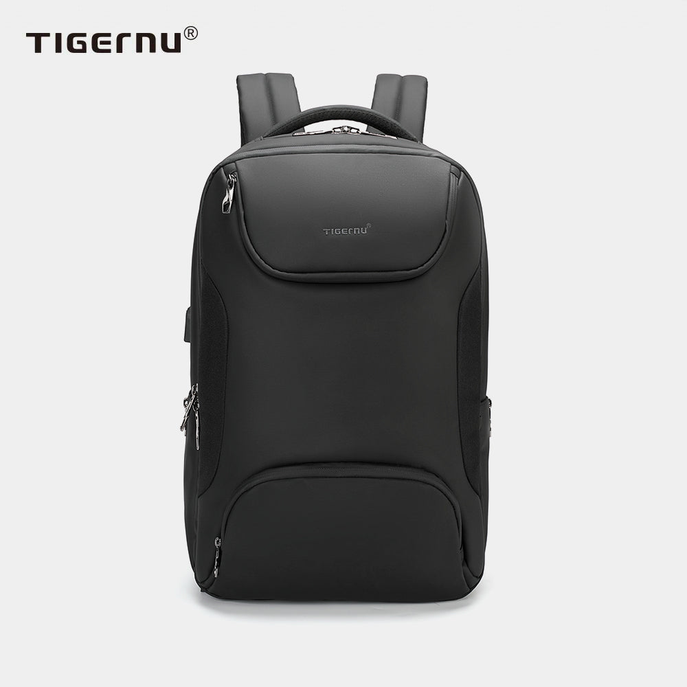 The front view of the black backpack model T-B3976