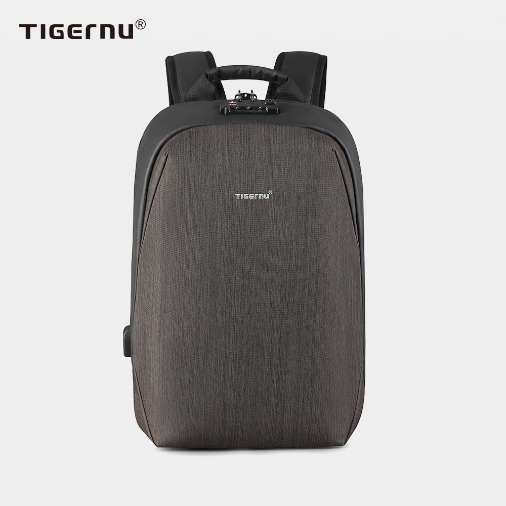 The front view of the brown backpack model T-B3669