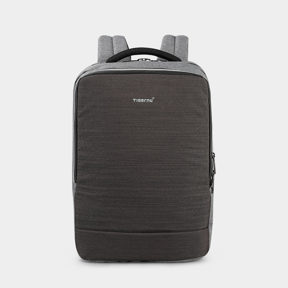 The front view of the grey backpack model T-B3331A no logo