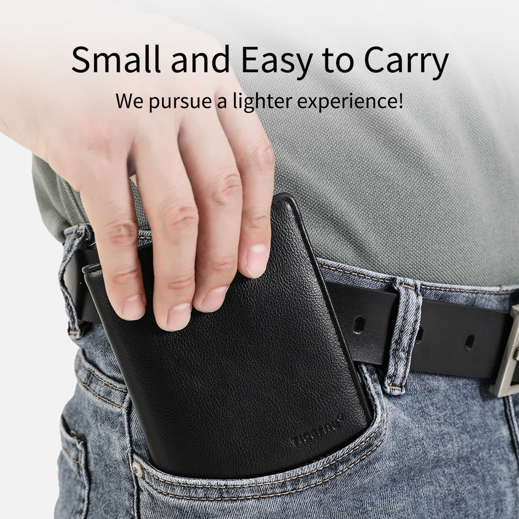 Tigernu, new style, men's artificial leather short wallet, RFID, men's leather wallet, business coin wallet, men's black thin light, designer clip, handbag