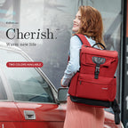 Mochila escolar Tigernu de moda para mujer, roja, con carga USB, antirrobo, para adolescentes y niñas, para portátil de 15,6 pulgadas