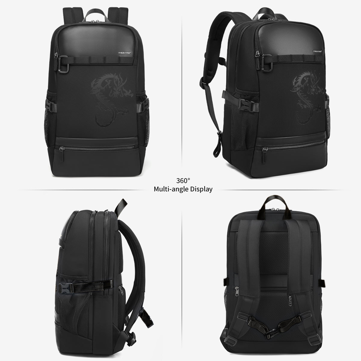 Lifetime warranty, Chinese men's backpack, 15.6 inch laptop backpack, fashionable waterproof anti-theft dragon series travel bag
