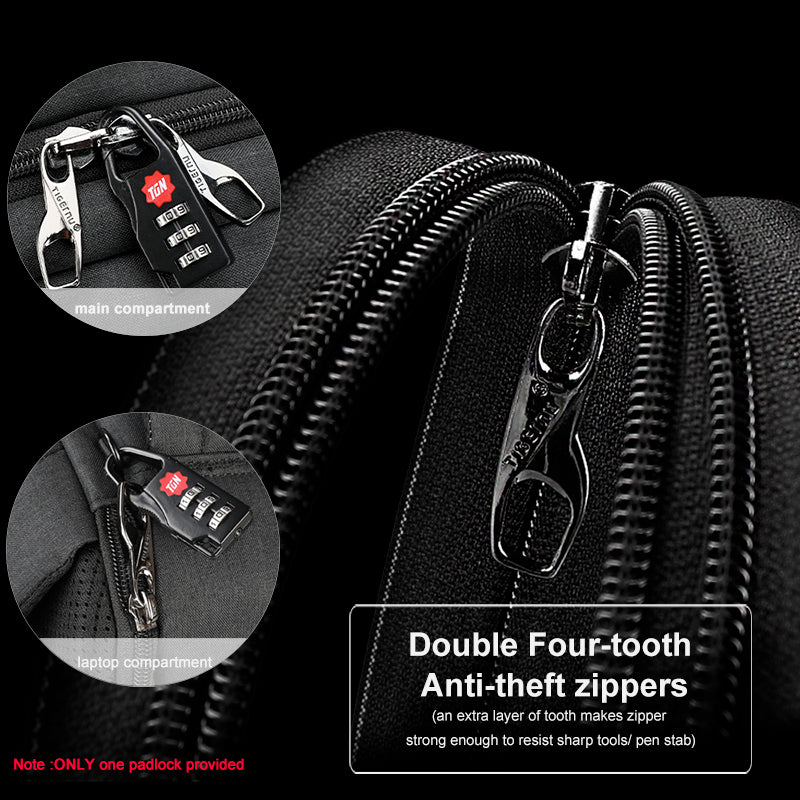 Tigernu Water Repellent Nylon Anti theft 22L Men 15.6 inch Laptop Backpack Bag USB Charging Travel Male Mochila Solid Schoolbags