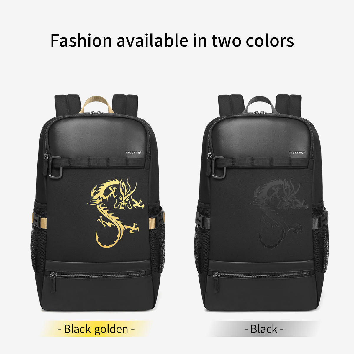 Lifetime warranty, Chinese men's backpack, 15.6 inch laptop backpack, fashionable waterproof anti-theft dragon series travel bag