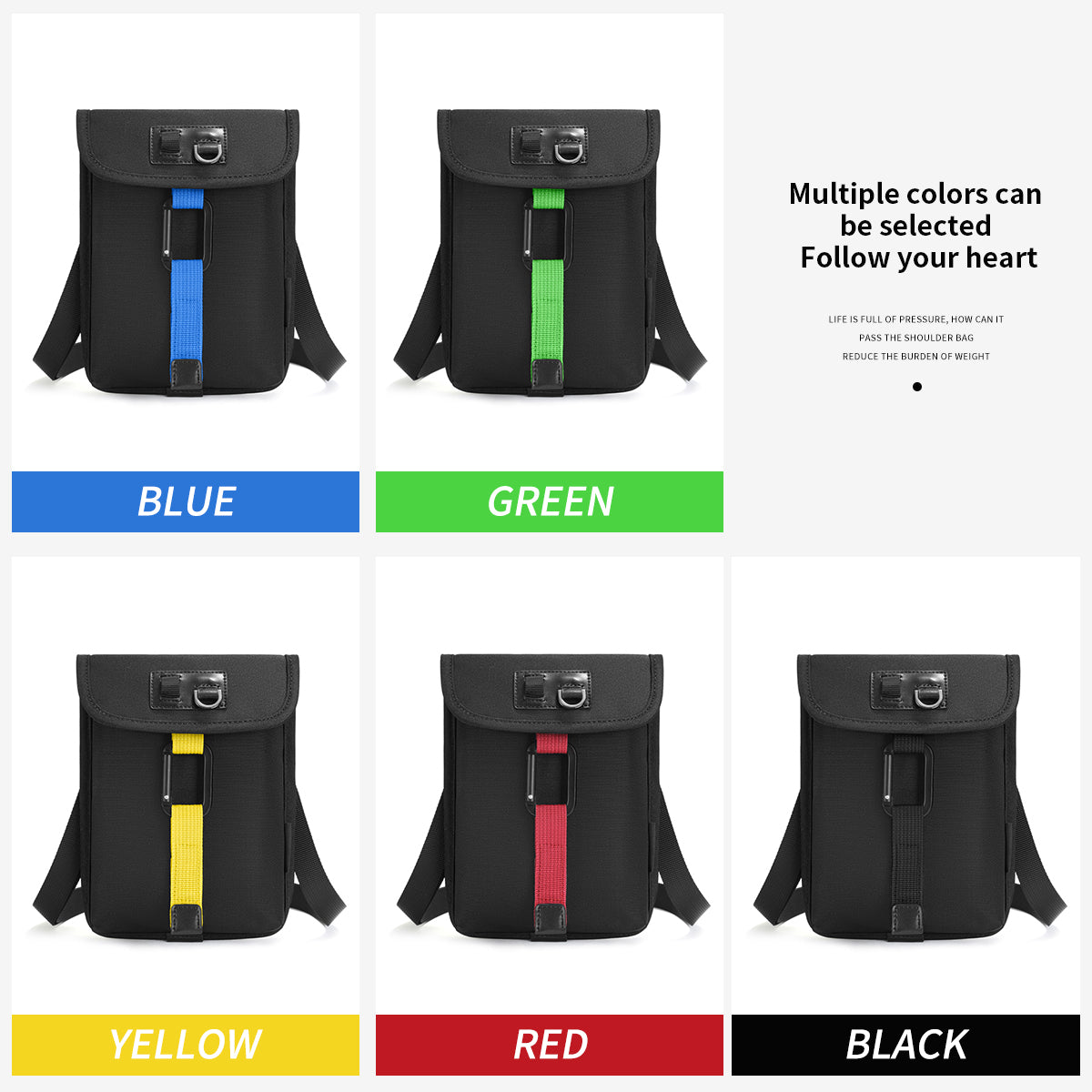 Lifetime Warranty Waterproof Men’s Shoulder Bag Fashion Lightweight Sling Bags Mini Casual Crossing Bag For Phone Banana Bag