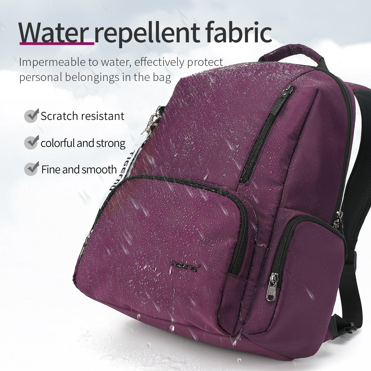 Women's laptop backpack with multiple pockets, splash proof