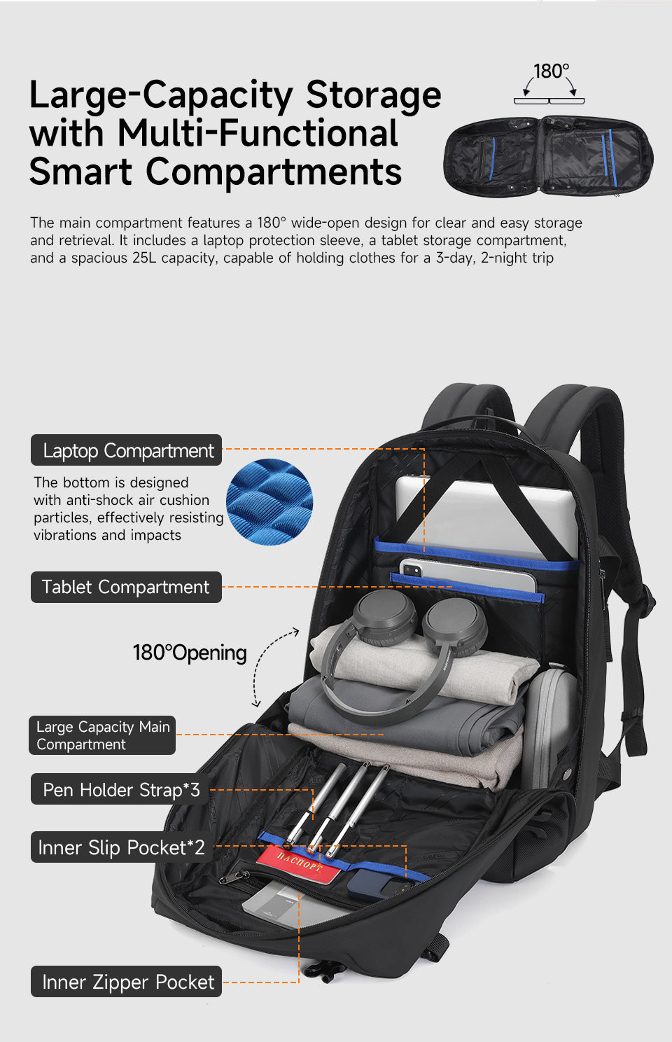 Tigernu brand new T-B9836 Large capacity Charging Port Detachable Style Multi-functional Backpack