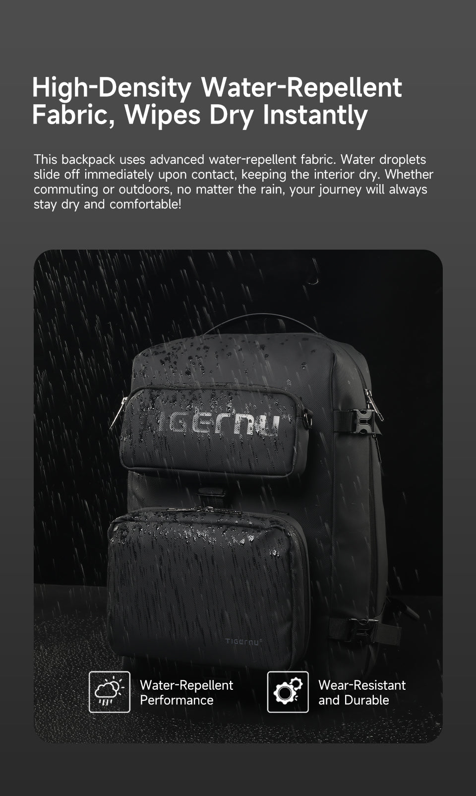 Tigernu brand new T-B9836 Large capacity Charging Port Detachable Style Multi-functional Backpack