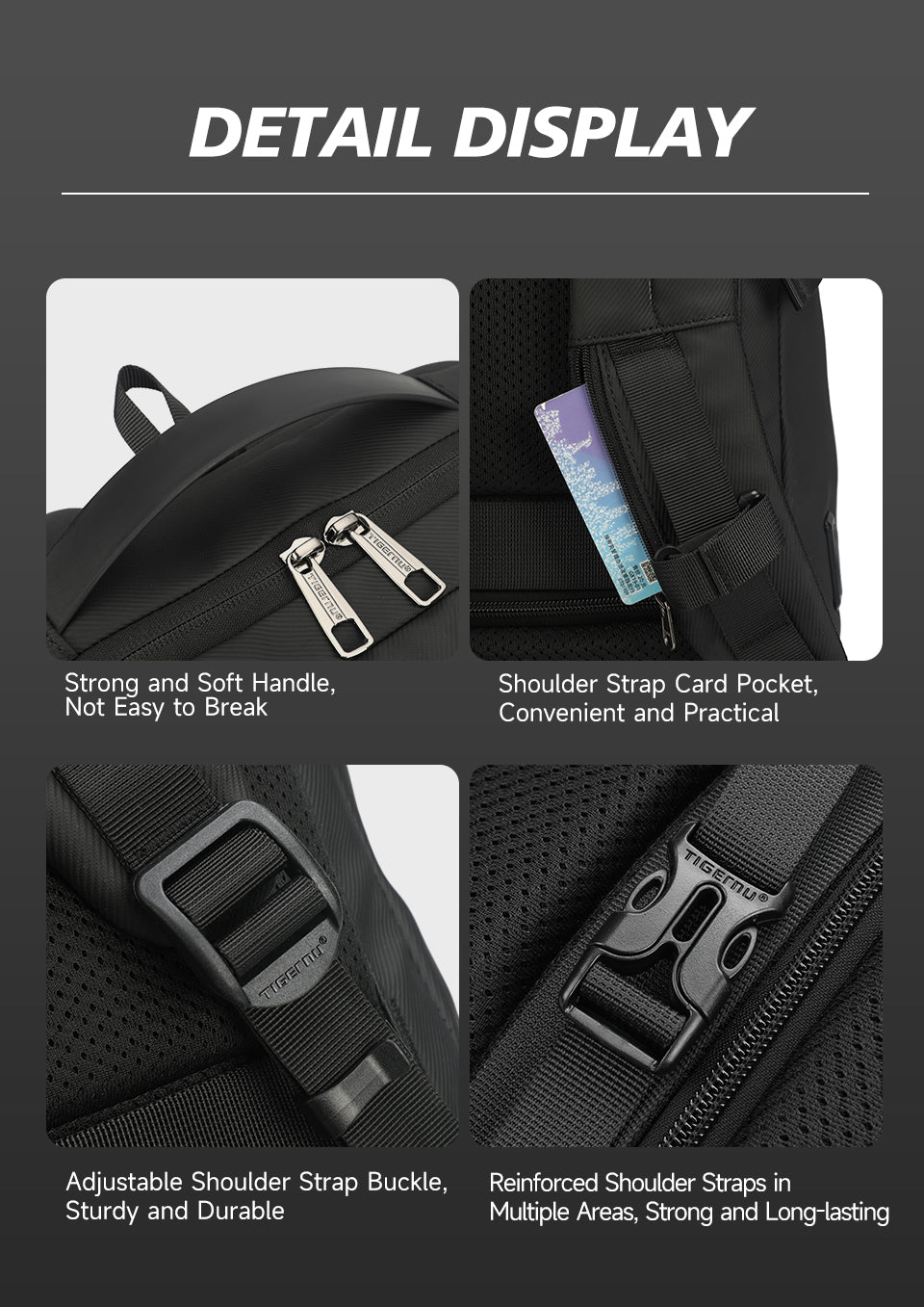 Tigernu brand new T-B9836 Large capacity Charging Port Detachable Style Multi-functional Backpack
